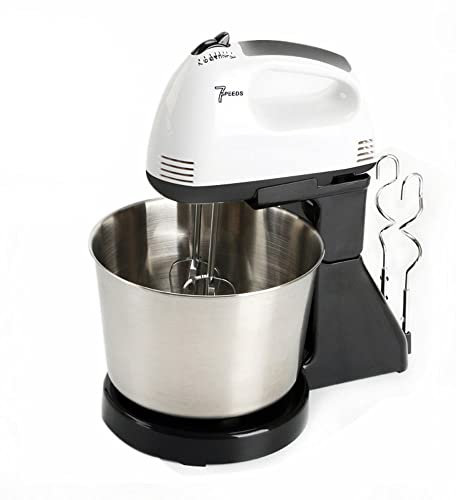 Kitchen Electric Stand Mixers, 2.5L Stainless Steel Mixing Bowl, 7-Speed Kitchen Mixers,Food Mixer with Dough Hook,Wire Whip & Beater,Black