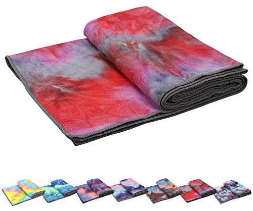 DELIBEST Rutschfestes Yoga-Handtuch, 100 % saugfähige, geruchlose Mikrofaser, für Spoets, Pilates, Standardgröße 61 x 182,9 cm