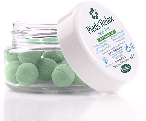 Eurotel PIEDS’RELAX (MENTA) - Trattamento Pediluvio - 20 Biglie Effervescenti con Oli Essenziali Calmanti e Rinfrescanti - Origine: Francia
