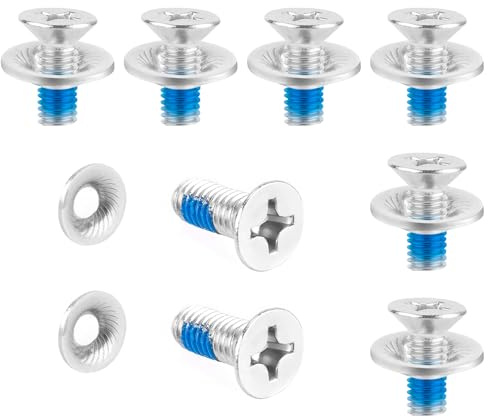 16pcs Snowboard Binding Screw Set, with Washers Stainless Steel Snowboard Mounting Screws Accessories Ski Binding Screws Sport Parts Replacement Hardware for Snowboard