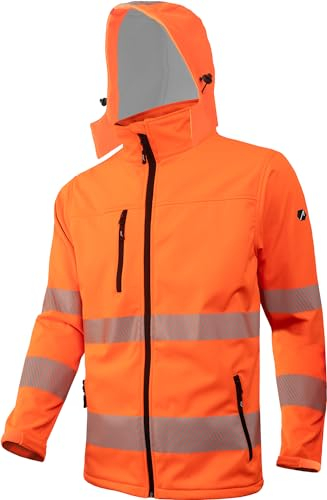 ACE Neon Lite Veste de sécurité - Veste de sécurité softshell avec réflecteurs et capuche amovible - EN ISO 20471 - Orange - L