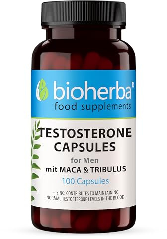 Maca Tribulus Complexe – 100 Gélules par BIOHERBA | Avec zinc pour soutenir la testostérone et la fertilité – plus citrulline et extrait de ginseng