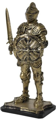 Fuwraixis Guerrier médiéval Figure, Spartiate Guerrier Sculpture, Vintage Chevalier Statue, Décoration créative Faites Main, Maison Bureau Jardin Décoration, Cadeaux de Collection