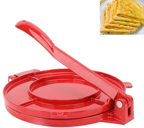 Máquina de prensado de tortillas de maíz manual de 10 pulgadas, máquina de prensado de tortillas de aleación de aluminio rojo, máquina de cuero de tortillas de tortillas, máquina d