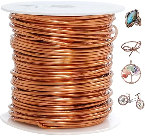 65.6 Feet Tarnish Resistant Copper Wires Electroculture Gardening Copper Wire 16 Gauge Bare Jewelry Craft Wires for Gardening, Growing Plants, Jewelry Making, Wire Wrapping and Crafting