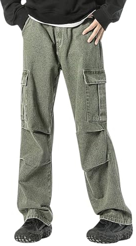 Cargo Work Trousers Men,Mens Elasticated Waist Grey Sweatpants Mens Camouflage Camo Joggers for Men White Painters Fleece Jogging Bottoms Work Utility and Safety Trousers (Green,S)