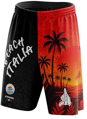 Ataviko Pantaloncino Sunset Beach Italia, Beach Volley Mare, Gym Palestra, Passeggio, Gioco e Tempo Libero, Sport Estivi (IT, Testo, L, Regular, Regular)