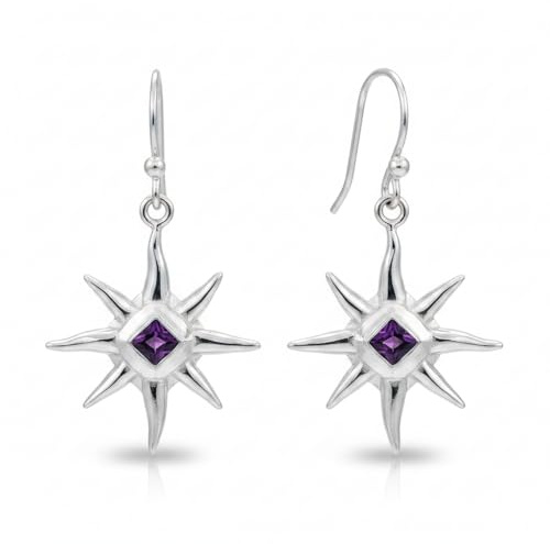 Gemsyogi - Colgante de granate natural de plata con piedra natal para mujer, diseño astrológico de enero, Plata esterlina Plata, Granate