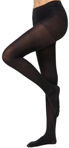 Nur Die Goodbye Laufmaschen 60 DEN Strumpfhose verhindert Laufmaschen transparente Fein-Strumpfhose matte Optik Damen, schwarz, S