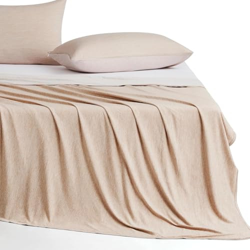 Elegear Manta de Enfriamiento 130×170 cm, Diseño de Material de Doble Cara, Fibra de Enfriamiento Japonesa ARC-Chill Q-MAX> 0,5, Calor del Cuerpo Absorbido, Manta de Cama, Sofá, Manta de Bebé, Beige