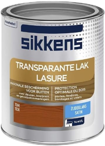 Sikkens - Lasure Satin pour Boiseries Extérieures - Tous types de bois, sous-couche intégrée, protection pendant 7 ans - Teck 0,75 L