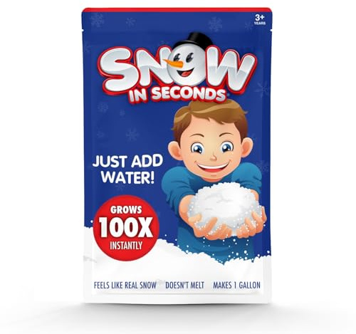 Snow in Seconds Small Instant Snow Artificial Snow - As Seen on Shark Tank - Make Cloud Slime