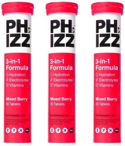 Phizz Electrolytes, Multivitamin & Hydration Tablets - 60 Effervescent Rehydration Electrolyte Tablets - 18 Vitamins & Minerals, Vitamin C, Vegan, Vegetarian & Low Calorie
