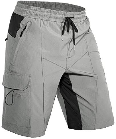 Hiauspor Pantaloni da trekking corti da uomo MTB Pantaloni leggeri ad asciugatura rapida Cargo Bermuda Chino con 5 tasche Pantaloni corti da trekking da uomo Shorts outdoor trekking estivi
