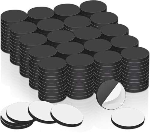 Placas magnéticas Autoadhesivas, 150 Piezas de imanes de 20x2 mm, imanes Adhesivos Redondos Fuertes y autoadhesivos para pizarras magnéticas, Puntos magnéticos autoadhesivos