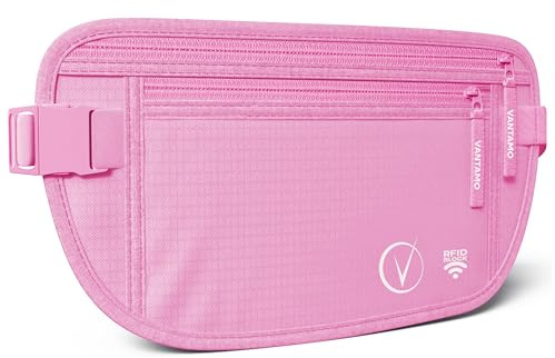 Cinturón de Dinero para Viajes Oculto, Cartera de Cintura con protección RFID, se Adapta a Pasaporte y teléfono con Funda
