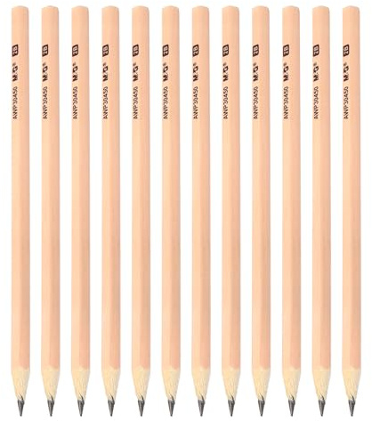 M&G Wooden Hexagonal Pencils, 12 Pcs 2B Pencils Graphite Round Pencils for Classroom Teacher Office Supplies, Wood Color