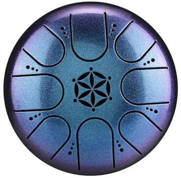 Tone Steel Handpan Drum 5 Inch Drum Percussion Portable Musical Instrument Tongue (Wind Chime Blå)