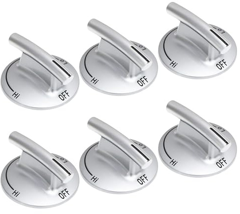 Upgrade 7733P410-60 Surface Burner Knobs Compatible with May-tag/Jenn-Air/Kitchen-Aid/Whirlpool Gas Cooktop Stove, Control Knob Replacement Part 74007733, AP5668987, PS2375871, AP6011505-6 Pack