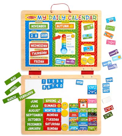 Melissa & Doug My First Daily Magnetic Calendar, Classroom Calendar for Kids Activities with Weather & Seasons, Preschool Toys for Girls & Boys Ages 4+