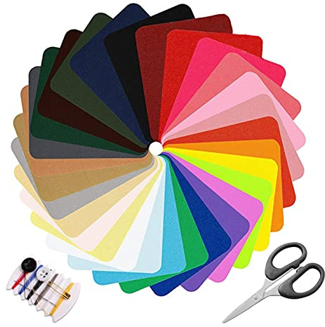 ZYNERY 31 Pcs Patchs Thermocollants, Multicolore Denim Patch en Tissu, Patches à Repasser, Patchs de Vêtements pour Réparation de Jean/Décoration de Bricolage