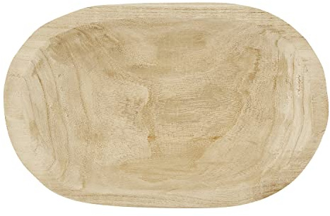 Santa Barbara Design Studio TableSugar Paulownia Wood Dough Bowl, 12 x 7.5-Inch, Natural