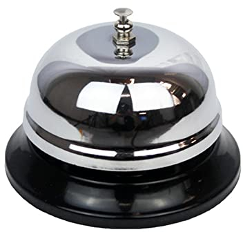 Tischglocke Metall Tischklingel, Rezeptions Glocken-Anrufsglocke Rezeptionsklingel mit Knackigem Klingeln für Restaurants, Hotels, Bars, Küche (Silber)