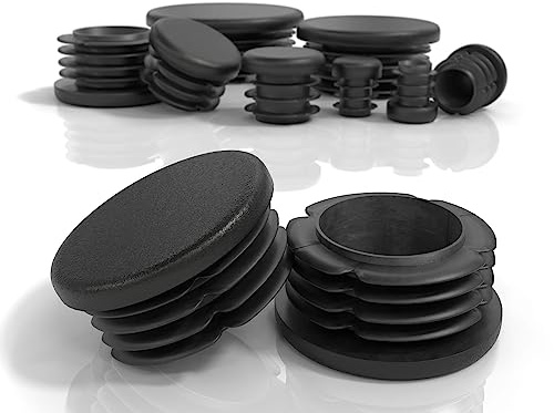 PD® Lamellenstopfen Rund 50mm für Rundrohr (Außendurchmesser) | Endkappen aus PE Kunststoff | Rohrstopfen 50mm zur Rohrabdeckung von Stahlrohr, Edelstahlrohr & Alurohr | Rundstopfen Schwarz | 4 Stück
