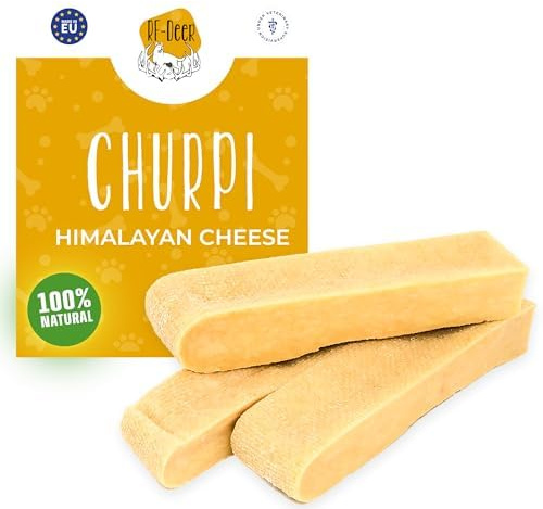 RF - DEER Bastone da Masticare di Formaggio a Pasta Dura per Cani Masticativi Naturali dell'Himalaya Osso da masticazione e la cura dei denti Taglia L, Confezione da 1 80-99g 1 pezzo