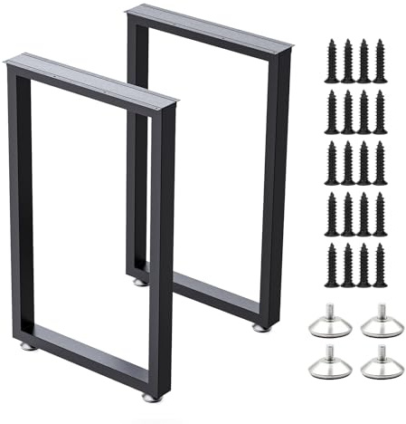 Gumcoly 2 Stück Tischbein Metall Möbelfüße für Sitzbank, Industrial Tischgestell Tischkufen Robust, H72cm x W45cm, Schwarz, für DIY-Couchtisch, Esstisch, Schreibtisch oder Stühle