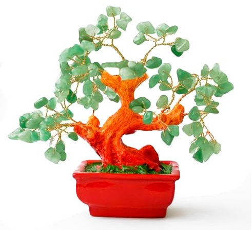 Arbol de la Vida Piedras Naturales 100% Genuinas Arbol de la Vida Decoracion Cristales Curativos Cirstales Terapias Yoga (Aventurina Verde, 20 cm Mediano)