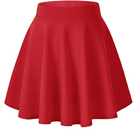 Donna Base Casual Elastico Vita Svasato Mini Gonna Eleganti A-Linea Pull-On Skater Gonne