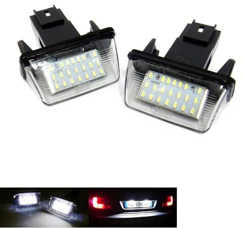 RZG Lot de 2 éclairages de plaque minéralogique à LED blancs pour Berlingo C3 Picasso C3 C4 Grand Picasso C5 DS4 Saxo Xsara Jumpy Dispatch III SpaceTourer Combo E Vivaro C Zafira Life