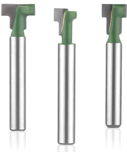 3stk Schlüssellochfräser-Set, 1/4-Zoll-Schaft T-Nutfräser-Set Fräser Klingendurchmesser 5/16, 3/8 und 1/2, T-Nutfräser für Holzarbeiten für Holz Sechskantschraubenfräser-Set Heimwerker
