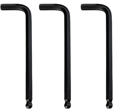 Kesiku Juego de 3 llaves Allen métricas, 4 mm, llave hexagonal Alan pequeña en forma de L, herramienta de reparación de acero al cromo vanadio para mantenimiento del hogar