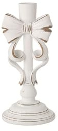 L'Arte di Nacchi Portacandela in resina bianco decapato 12x12xH26 cm