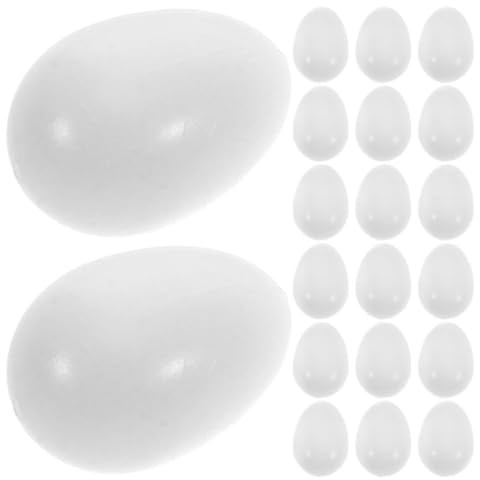 OHPHCALL 22pcs Realistic Plastic Fake Eggs for Lovebirds and Small Parakeets Matte Natural Texture, Reduce Eggpecking and Simulate Natural Eggshell Touch, for Aviaries and Bird Breeding