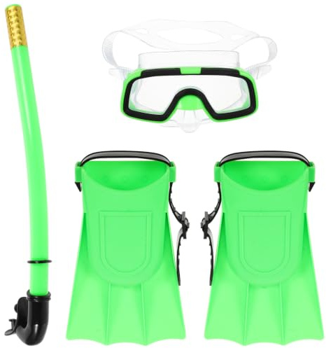 NUOBESTY Ensemble de Plongée en Apnée Embout Ergonomique pour Garçon et Filles, Lunettes de Plongée, Silicone et Plastique Joint Étanche, Vue Claire, Compact et Léger, Vert Clair