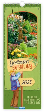Trötsch Maxi-Streifenkalender Großvaters Gartenplaner 2025: Wandkalender