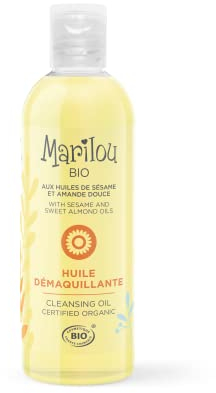 Marilou Bio - Huile Démaquillante aux huiles bio de Sésame, d'Abricot et d'Amande Douce - Formule Bio - 100% d'ingrédients d'origine naturelle - 100 ml