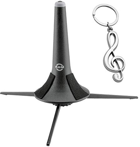 K&M 15210 Trompetenständer 3-Fuß + keepdrum Notenschlüssel Anhänger