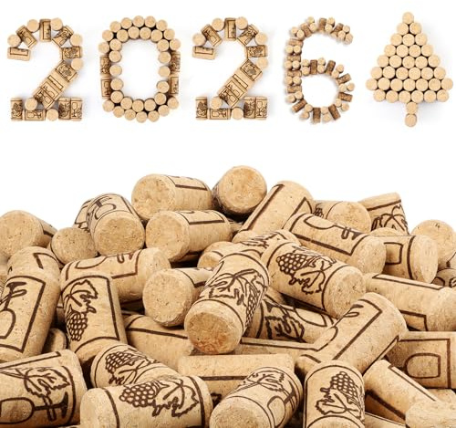 Qunclay 300 Pcs Natural Wood Wine Corks, Cork Stoppers for Wine Bottles, DIY Craft Projects, Homemade Bottling Leak-Resistant Bottle Closures (0.87 X 1.73,Straight)