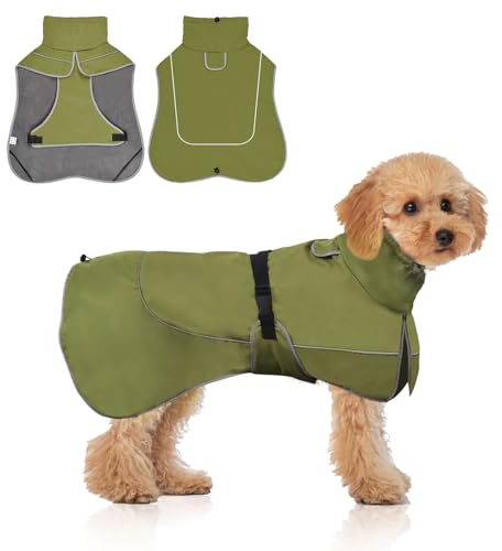 WUFANC Hundemantel Wasserdicht - Reflektierende Hundejacke mit Verstellbarem Verschluss für alle Jahreszeiten - Komfortabler Schutz für Ihren Hund bei Indoor Outdoor Aktivitäten