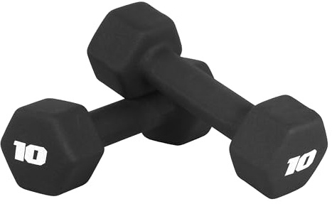 CAP Barbell 10 LB Neoprene Dumbbell Hand Weights - Pair | Black
