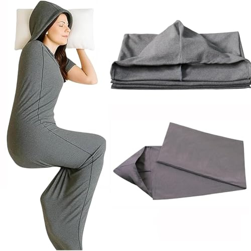 Compression Sleep Sack, Ultra-Lightweight Wearable Blanket for Better, Hooded Sleep Pod for Enhanced Comfort, Stress & Anxiety Relief, Breathable Stretch Fabric, Oversize Sleep Sack(Small)