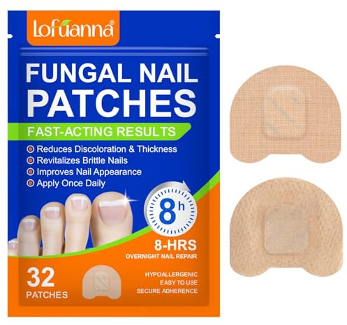 Tratamiento Hongos Uñas Pies, Fungal Nail Patches, Parches Antihongos, Antihongos Uñas Pies, Repara las Uñas Dañadas, Reduce la Decoloración y el Engrosamiento, y es Suave y no Irritante, 32 Piezas