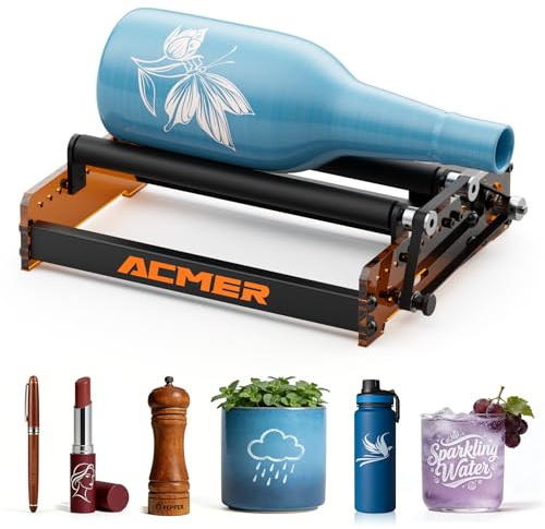 ACMER M3 Laser Rotary Roller, 360° Y-Axis Rotary Module for Cylindrical Engraving, Adjustable 6–164mm Diameter, Compatible with ACMER K1/S2/P1 S Pro and Most Laser Engravers