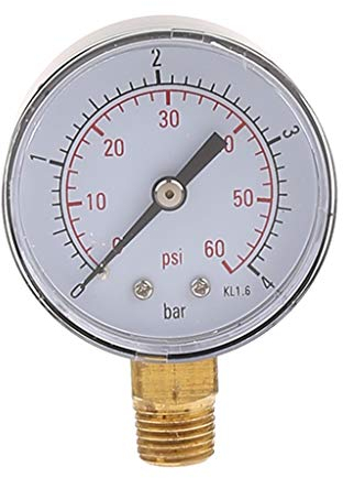 Kcnsieou 0–60 Mini Manometer Pool Spa Filter Wasserdruck Messung 1/4 Zoll NPT zur Messung von Luft, Wasser, Öl, Gas