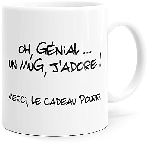 Luigi Collection Mug Humour Génial Merci le Cadeau Pourri Tasse Message drôle. Idée Cadeau Original Ami, Couple Amoureux Collègue Frère Sœur pour Anniversaire Noël? Souriez dès le Réveil
