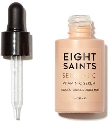 Eight Saints Vitamin C Serum For Face, Anti Aging Facial Serum, Hyaluronic Acid, Vitamin E, Organic Aloe Vera and Jojoba Oil, Hydrating & Brightening Serum for Dark Spots, Fine Lines and Wrinkles, 1oz